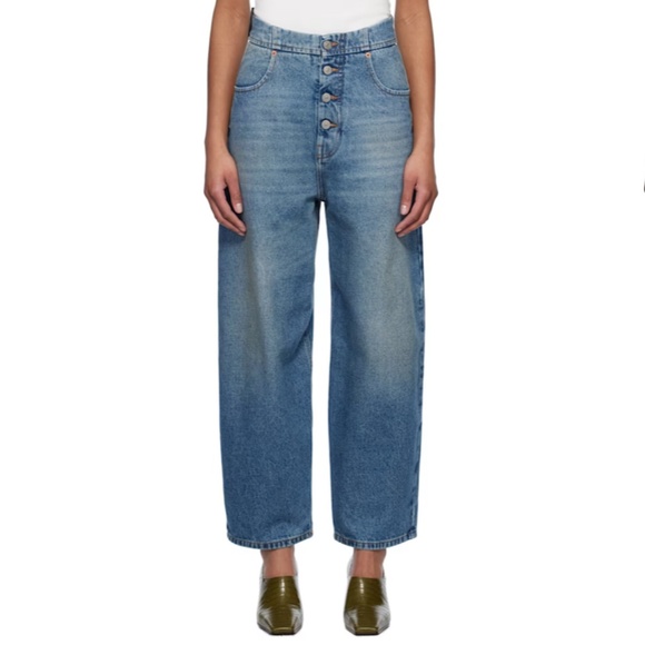 MM6 Maison Martin Margiela Denim - MM6 Maison Margiela Blue Button Jeans